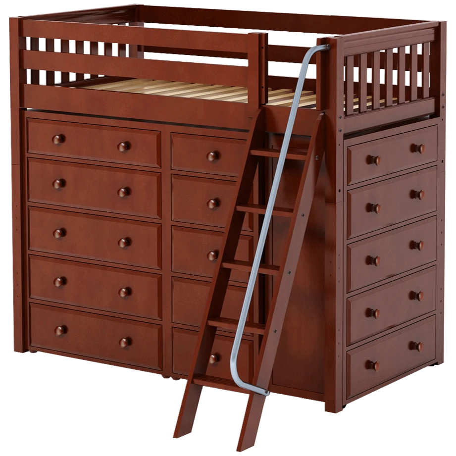 Maxtrix Twin High Loft Bed With Angled Ladder + Storage 14 Maxtrix Twin High Loft Bed With Angled Ladder + Storage - Image 12