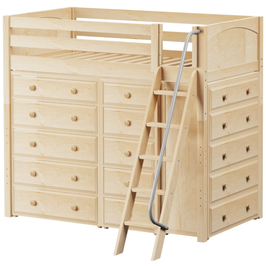 Maxtrix Twin High Loft Bed With Angled Ladder + Storage 4 Maxtrix Twin High Loft Bed With Angled Ladder + Storage - Image 2