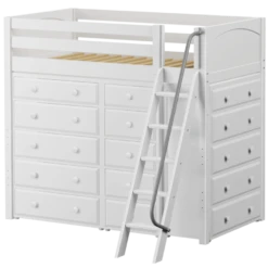 Maxtrix Twin High Loft Bed With Angled Ladder + Storage 25 Maxtrix Twin High Loft Bed With Angled Ladder + Storage -Kids Furniture EMPEROR WP de91cf10 ec09 4425 ae61 839eaa934aeb