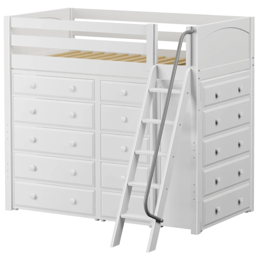 Maxtrix Twin High Loft Bed With Angled Ladder + Storage 8 Maxtrix Twin High Loft Bed With Angled Ladder + Storage - Image 6