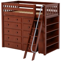 Maxtrix Twin High Loft Bed With Angled Ladder + Storage 22 Maxtrix Twin High Loft Bed With Angled Ladder + Storage -Kids Furniture EMPEROR2 CS 01e2f00a 0748 416d 98e1 196a4cf3f217