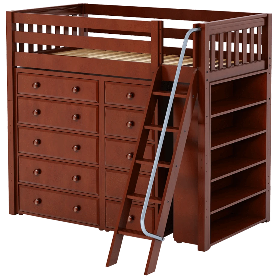 Maxtrix Twin High Loft Bed With Angled Ladder + Storage 5 Maxtrix Twin High Loft Bed With Angled Ladder + Storage - Image 3