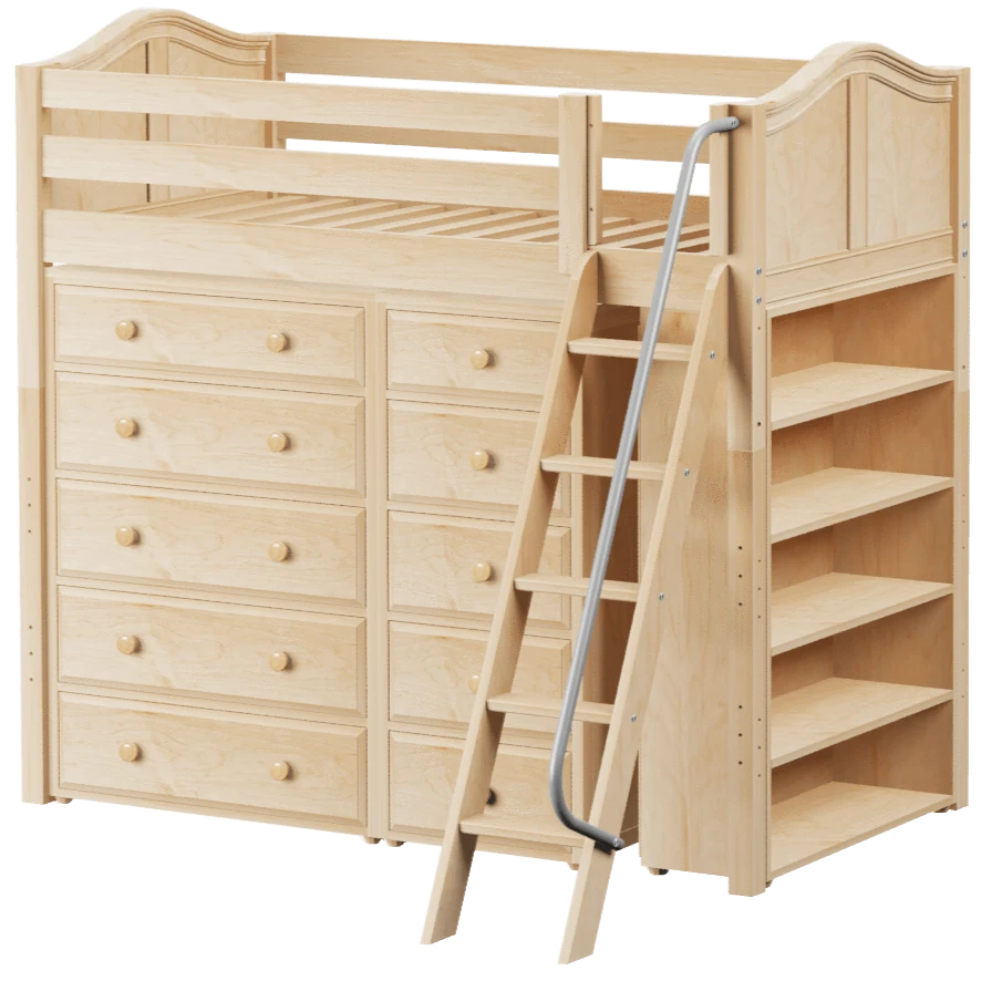 Maxtrix Twin High Loft Bed With Angled Ladder + Storage 6 Maxtrix Twin High Loft Bed With Angled Ladder + Storage - Image 4