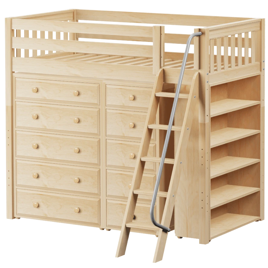 Maxtrix Twin High Loft Bed With Angled Ladder + Storage 18 Maxtrix Twin High Loft Bed With Angled Ladder + Storage - Image 16