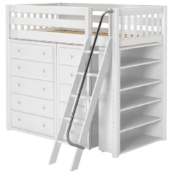 Maxtrix Twin High Loft Bed With Angled Ladder + Storage 24 Maxtrix Twin High Loft Bed With Angled Ladder + Storage -Kids Furniture EMPEROR2 WS db3430b0 8d10 400b bab3 dfd0d07971b3
