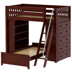 Maxtrix Twin High Loft Bed With Angled Ladder, Storage + Bed -Kids Furniture EMPEROR6 CS 181ee832 3b5d 4fce 8a56 2bce7c61c7b7