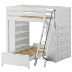 Maxtrix Twin High Loft Bed With Angled Ladder, Storage + Bed -Kids Furniture EMPEROR6 WP e6301815 54d5 4b97 a148 52ef45e35f10