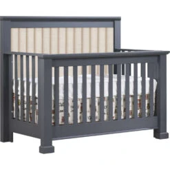 Natart Taylor ''5-in-1'' Convertible Crib With Upholstered Panel 9 Natart Taylor ''5-in-1'' Convertible Crib With Upholstered Panel -Kids Furniture FB taylor graphite crib with panel talc corners