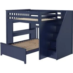 Jackpot Deluxe Fulham Full Over Full L-Shape Bunk With Staircase + Desk -Kids Furniture Fulham1BlueLeft 1 d80c3b0f 9f7d 4e3f a2d7 2a6795c2190a