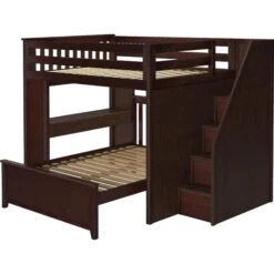 Jackpot Deluxe Fulham Full Over Full L-Shape Bunk With Staircase + Desk -Kids Furniture Fulham1EspressoLeft 1 1945c9f4 59ad 4a6a b0f1 29af3a1bf143