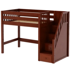 Maxtrix Twin Mid Loft Bed With Stairs -Kids Furniture GALANT CS 8b6f98b5 4801 4740 b0c3 ed023dbff07f