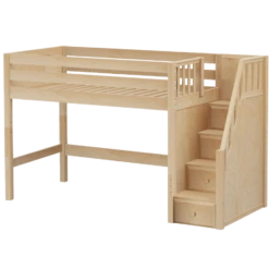 Maxtrix Twin Mid Loft Bed With Stairs -Kids Furniture GALANT NP 96904293 ce83 4961 b758 43cffccf6a69