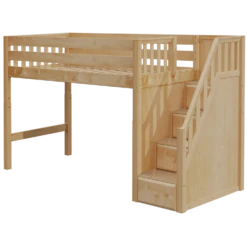 Maxtrix Twin Mid Loft Bed With Stairs -Kids Furniture GALANT NS f6e5ffee 11fa 412d 9a93 df6a4c286792
