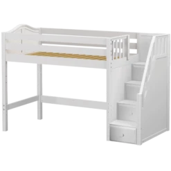 Maxtrix Twin Mid Loft Bed With Stairs -Kids Furniture GALANT WC 61ecc081 da1e 49c3 940d c7fa25eed2a6