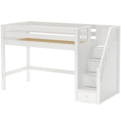 Maxtrix Twin Mid Loft Bed With Stairs -Kids Furniture GALANT WP 6e7db7e6 2f44 48fc 86b8 9dd991f8a1aa