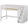 Maxtrix Twin Mid Loft Bed With Stairs -Kids Furniture GALANT WS f2888613 de8b 4bcf af2b 0a66b3e428eb