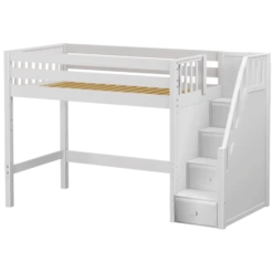 Maxtrix Twin Mid Loft Bed With Stairs