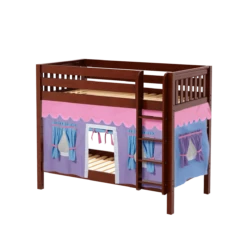 Maxtrix Twin Medium Bunk Bed With Straight Ladder + Curtain -Kids Furniture GETIT27 CS 74605e96 165e 43dd 8e50 1e8bc721bbaf