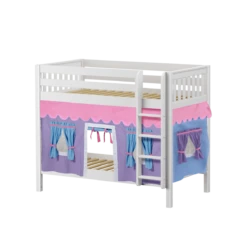 Maxtrix Twin Medium Bunk Bed With Straight Ladder + Curtain -Kids Furniture GETIT27 WS 7ad008dc 6762 426b af90 222483bad798