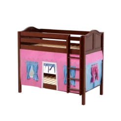 Maxtrix Twin Medium Bunk Bed With Straight Ladder + Curtain -Kids Furniture GETIT28 CC 883fec41 581e 4656 aea5 15615a6e4eb0