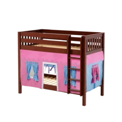 Maxtrix Twin Medium Bunk Bed With Straight Ladder + Curtain -Kids Furniture GETIT28 CS d0603d8d 2e0c 41ce 9408 5c94ed1e7f20