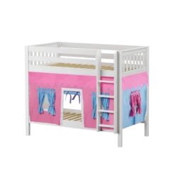 Maxtrix Twin Medium Bunk Bed With Straight Ladder + Curtain -Kids Furniture GETIT28 WS 9843d638 6406 42d6 b56f 18319441c638
