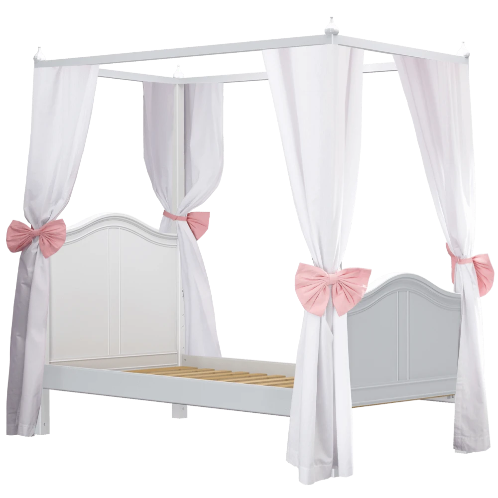 Maxtrix Twin Poster Bed With Corner Fabric 3 Maxtrix Twin Poster Bed With Corner Fabric