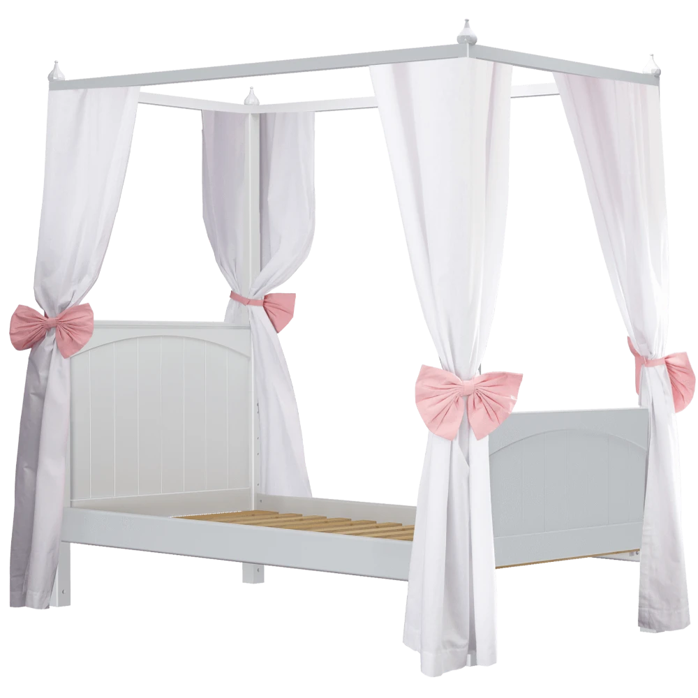 Maxtrix Twin Poster Bed With Corner Fabric 4 Maxtrix Twin Poster Bed With Corner Fabric - Image 2