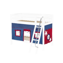 Maxtrix Twin Medium Bunk Bed With Angled Ladder + Curtain -Kids Furniture GOTIT21 WS