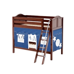 Maxtrix Twin Medium Bunk Bed With Angled Ladder + Curtain -Kids Furniture GOTIT22 CC