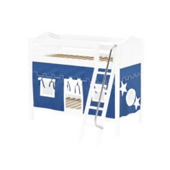 Maxtrix Twin Medium Bunk Bed With Angled Ladder + Curtain -Kids Furniture GOTIT22 WC