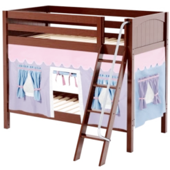Maxtrix Twin Medium Bunk Bed With Angled Ladder + Curtain -Kids Furniture GOTIT27 CP