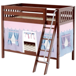Maxtrix Twin Medium Bunk Bed With Angled Ladder + Curtain -Kids Furniture GOTIT27 CS