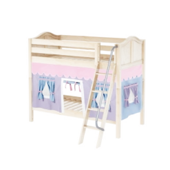 Maxtrix Twin Medium Bunk Bed With Angled Ladder + Curtain -Kids Furniture GOTIT27 NC
