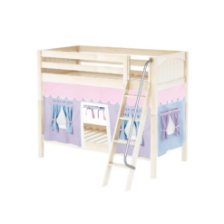 Maxtrix Twin Medium Bunk Bed With Angled Ladder + Curtain -Kids Furniture GOTIT27 NP