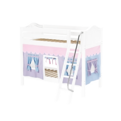 Maxtrix Twin Medium Bunk Bed With Angled Ladder + Curtain -Kids Furniture GOTIT27 WC