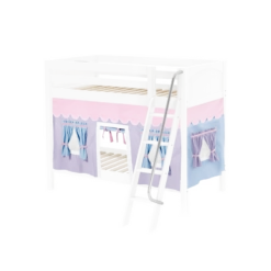 Maxtrix Twin Medium Bunk Bed With Angled Ladder + Curtain -Kids Furniture GOTIT27 WP