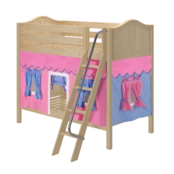 Maxtrix Twin Medium Bunk Bed With Angled Ladder + Curtain -Kids Furniture GOTIT28 NC caadbe89 eb87 4b7e aa2e 17e321897a40