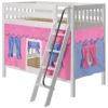 Maxtrix Twin Medium Bunk Bed With Angled Ladder + Curtain -Kids Furniture GOTIT28 WS