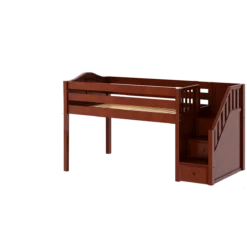 Maxtrix Twin Low Loft Bed With Stairs -Kids Furniture GREAT CC