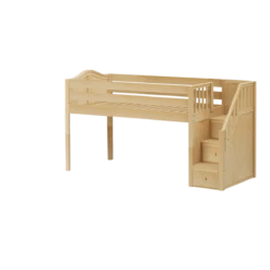 Maxtrix Twin Low Loft Bed With Stairs -Kids Furniture GREAT NC