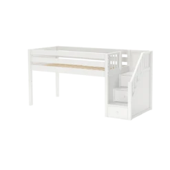 Maxtrix Twin Low Loft Bed With Stairs -Kids Furniture GREAT WP