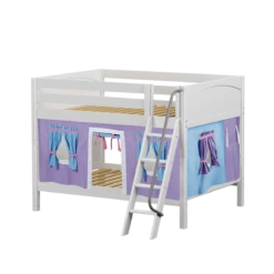 Maxtrix Full Low Bunk Bed With Angled Ladder + Curtain -Kids Furniture GULP27 WP 115c1941 7bdf 4ef8 ae2d c65e4fb55ff7