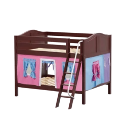 Maxtrix Full Low Bunk Bed With Angled Ladder + Curtain -Kids Furniture GULP28 CC 9f6376b2 87ea 4b32 bbf3 a7f31cd39698