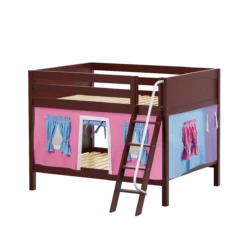 Maxtrix Full Low Bunk Bed With Angled Ladder + Curtain -Kids Furniture GULP28 CP 1bece1f2 8765 485a a482 4912f8df0b7d