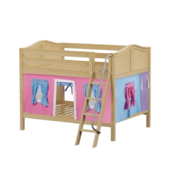 Maxtrix Full Low Bunk Bed With Angled Ladder + Curtain -Kids Furniture GULP28 NC 158c688c 43af 426b 97dd 95a24ddc9576