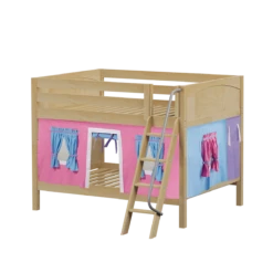 Maxtrix Full Low Bunk Bed With Angled Ladder + Curtain -Kids Furniture GULP28 NP 2714b071 e85c 44eb 962b 836e79e239e1