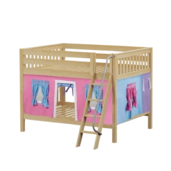 Maxtrix Full Low Bunk Bed With Angled Ladder + Curtain -Kids Furniture GULP28 NS 270d1890 c718 413e 98a5 439a73dc5a1a