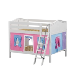 Maxtrix Full Low Bunk Bed With Angled Ladder + Curtain -Kids Furniture GULP28 WC e8326b83 9f4b 4b0b 89bd a4a61204a42f