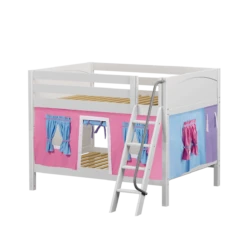 Maxtrix Full Low Bunk Bed With Angled Ladder + Curtain -Kids Furniture GULP28 WP faee6ddf b46c 41fe 9c89 23b2db7d7991